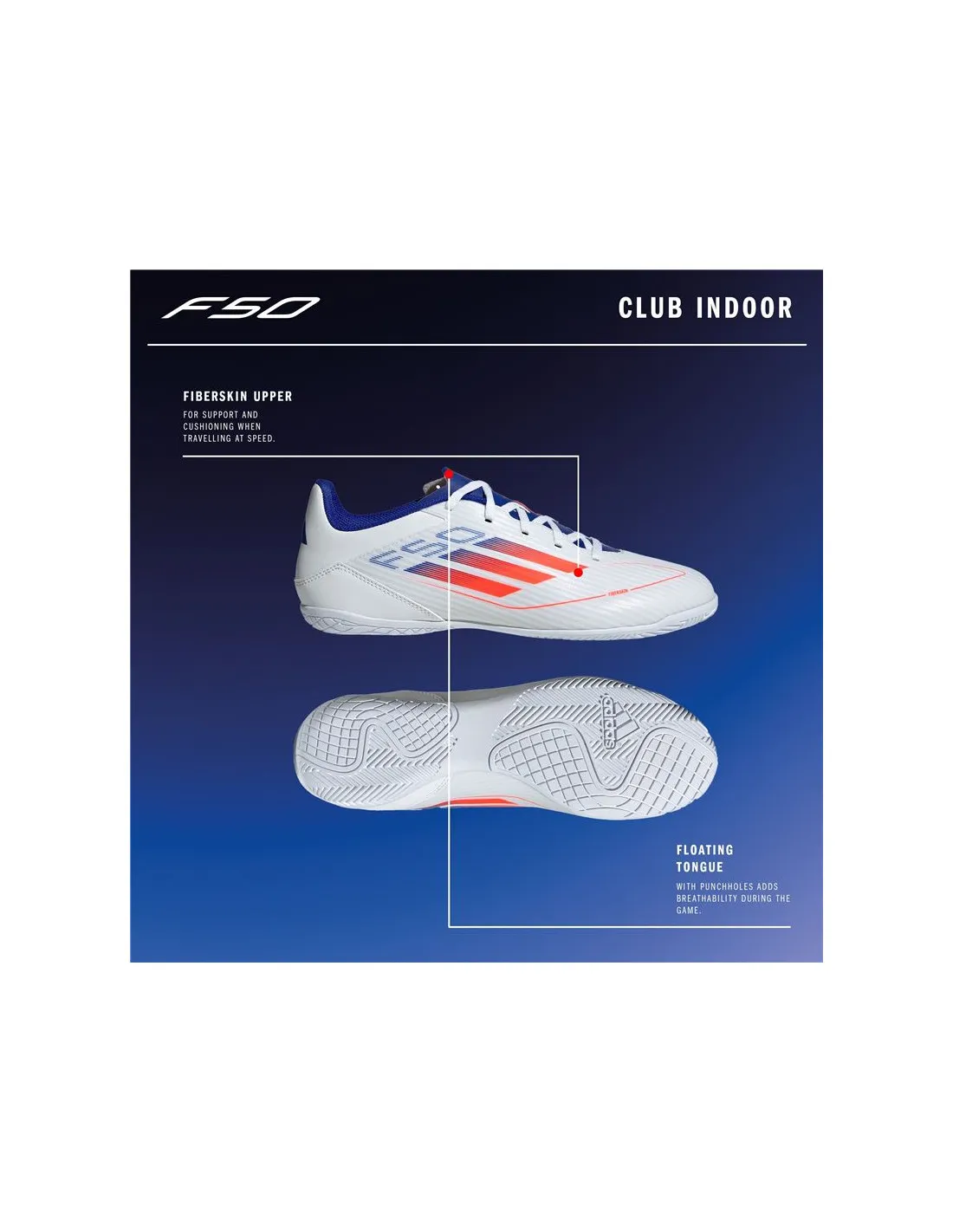 Zapatillas de Fútbol Sala adidas F50 Club Football Boots Indoor Blanco