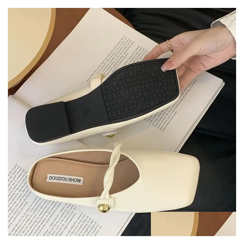 Zapatillas Flats French Flats Classic Women PU PU Color cuadrado Tonado cuadrado Tamaño informal Drop de entrega Accesorios OT2E