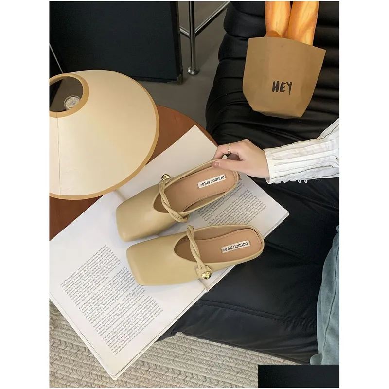 Zapatillas Flats French Flats Classic Women PU PU Color cuadrado Tonado cuadrado Tamaño informal Drop de entrega Accesorios OT2E