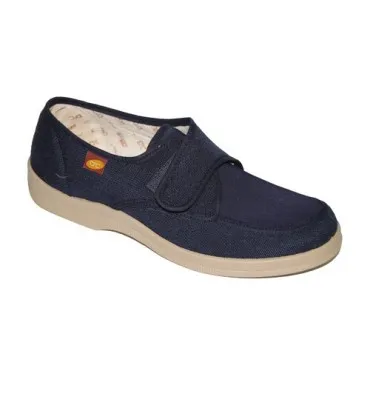 Zapatillas lona velcro para pies muy delicados Doctor Cutillas en azul marino