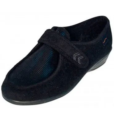 Zapatillas velcro pies muy delicados Doctor Cutillas en negro