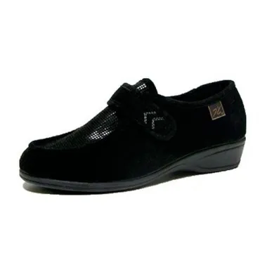 Zapatillas velcro pies muy delicados Doctor Cutillas en negro