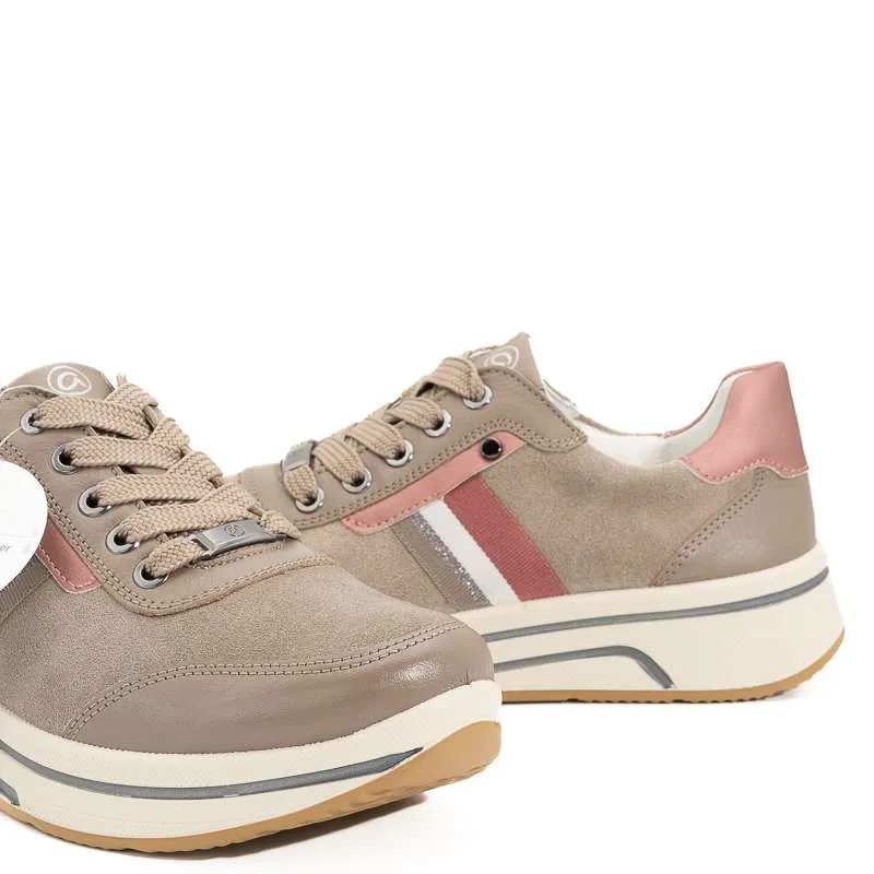 Zapato con cordones color beige Visón de Ara