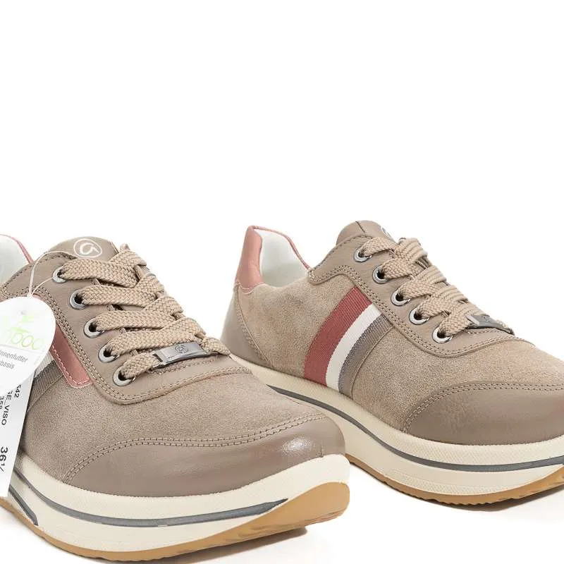 Zapato con cordones color beige Visón de Ara