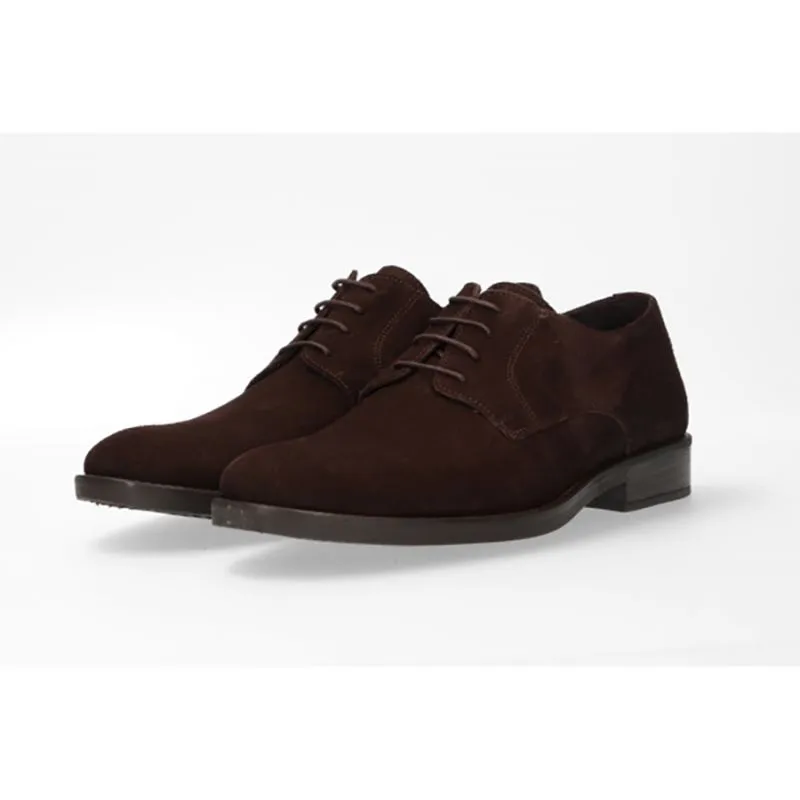 Zapato cordones serraje marrón