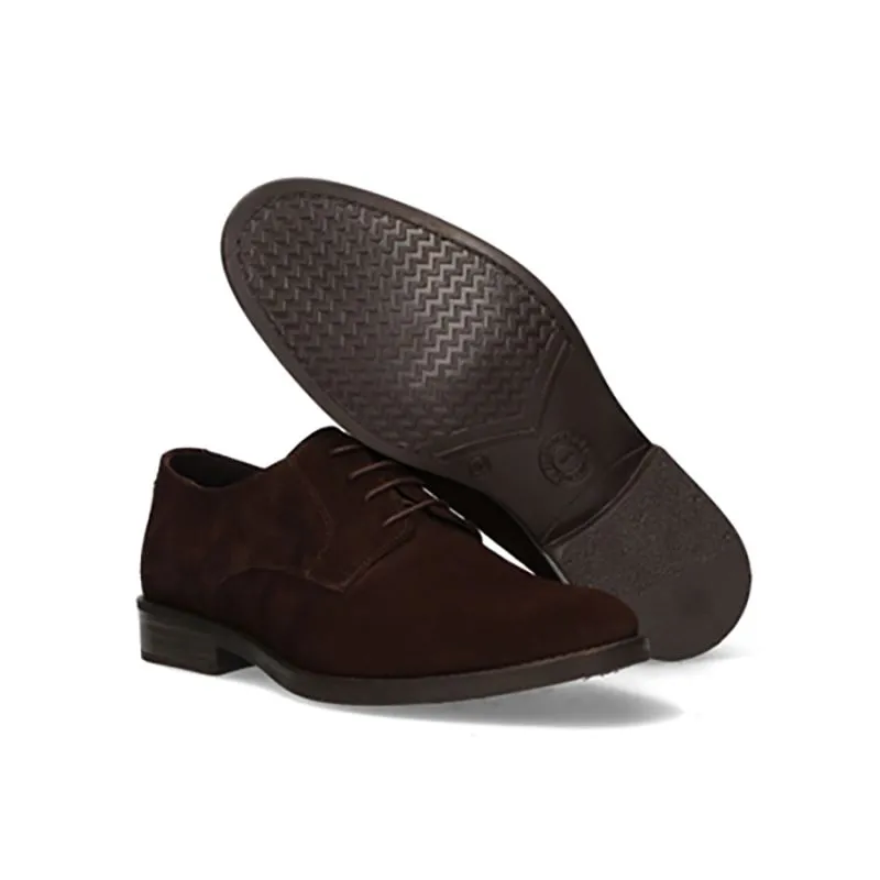 Zapato cordones serraje marrón