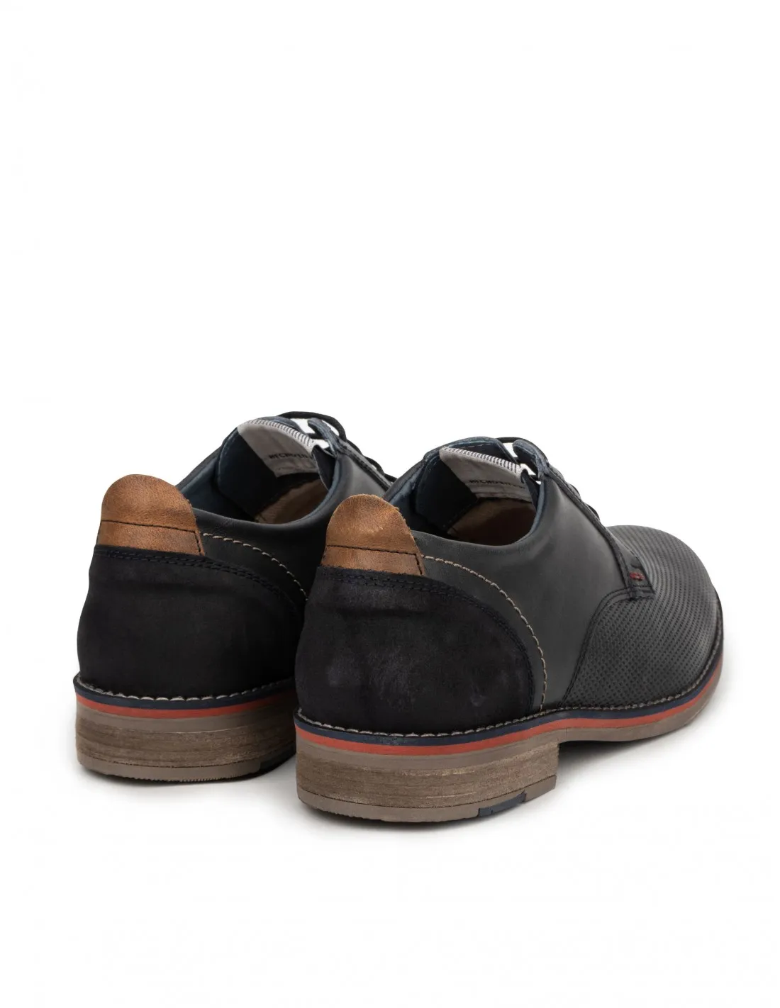 Zapatos Cordones Piel Azul Marino