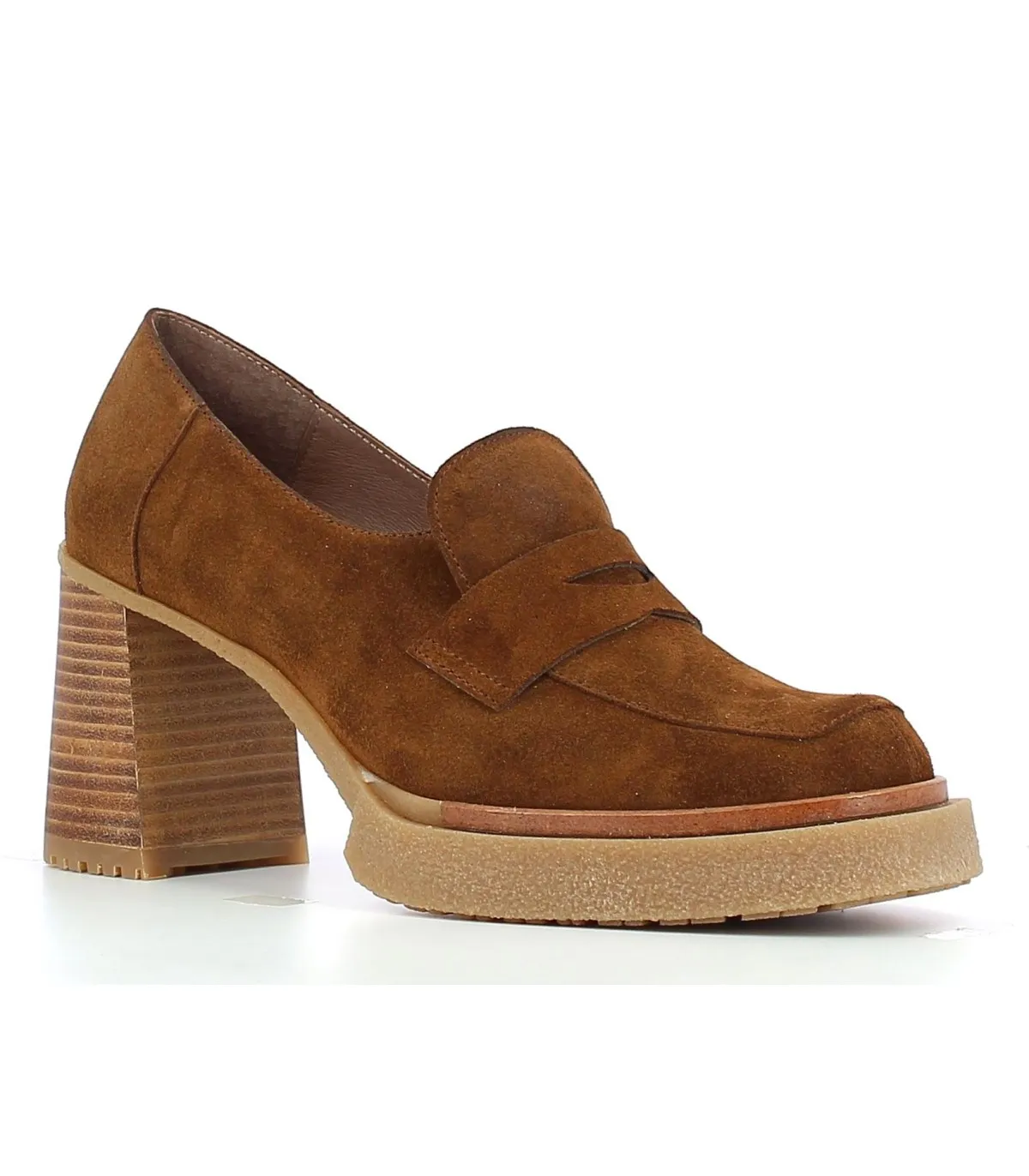 Zapatos de tacón para mujer en color cuero
