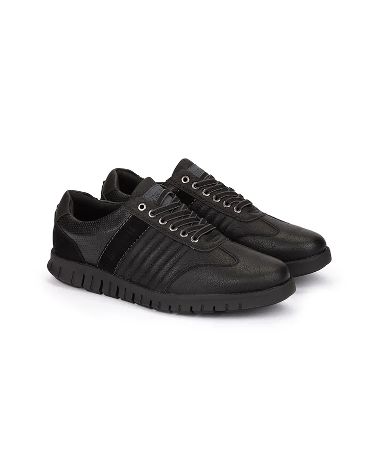 Zapatos Negro Con Cordones Negro Hombre